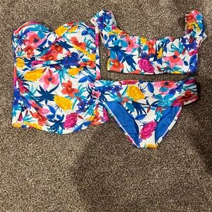 Bleu Rod Beattie Blue and Red Bikini Set Vibrant Swimwear